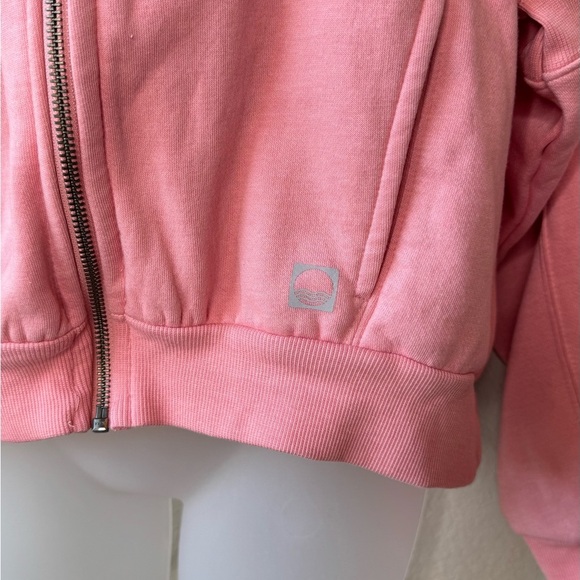 Daily Practice by Anthropologie Pink Fleece Jacket Full Zip Size Medium Like New - Picture 3 of 9